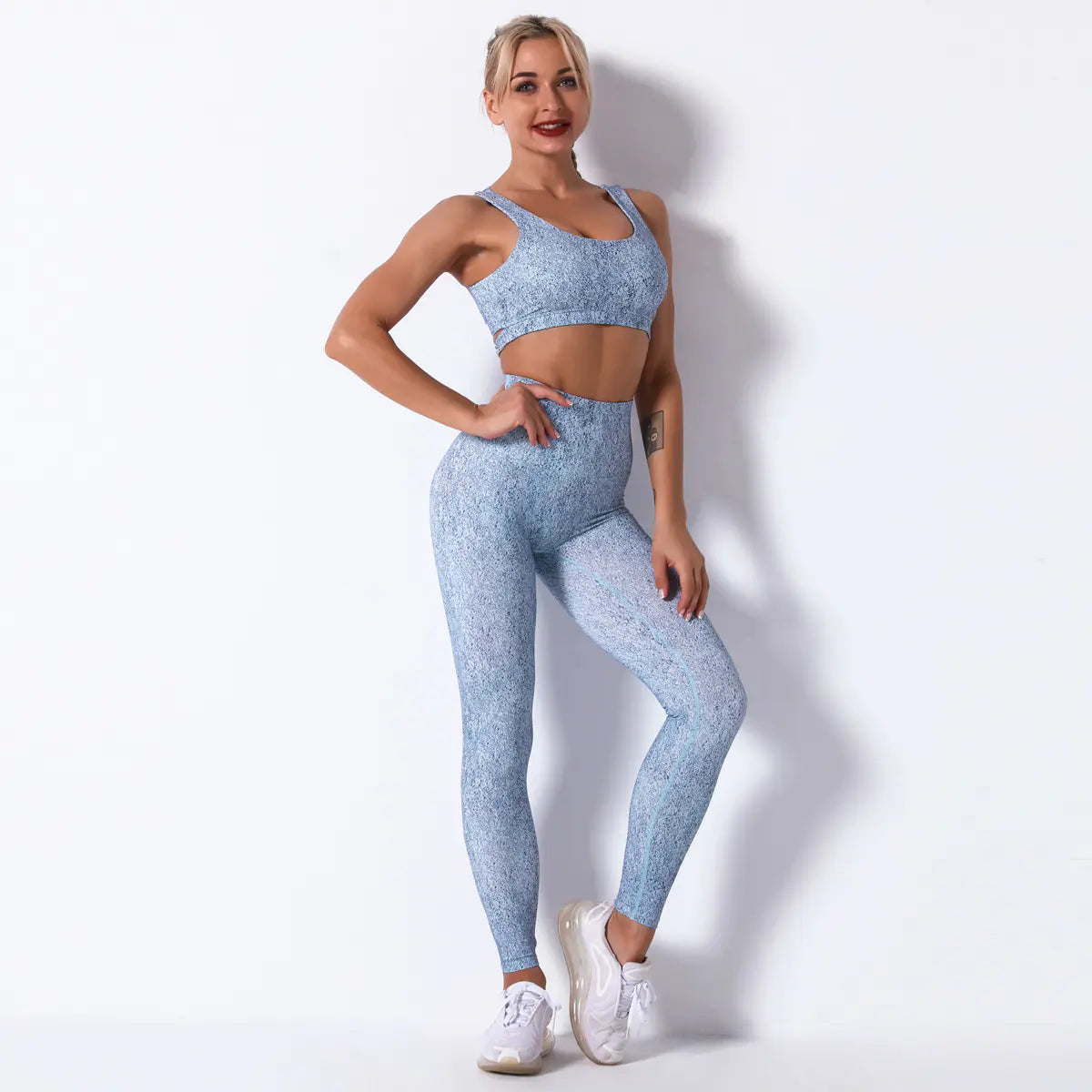 Seamless Hollow Peach Butt Yoga Pants & Bra Set