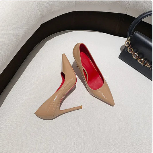 Red Bottom Pointed Heels - Women's Sexy Party Shoes