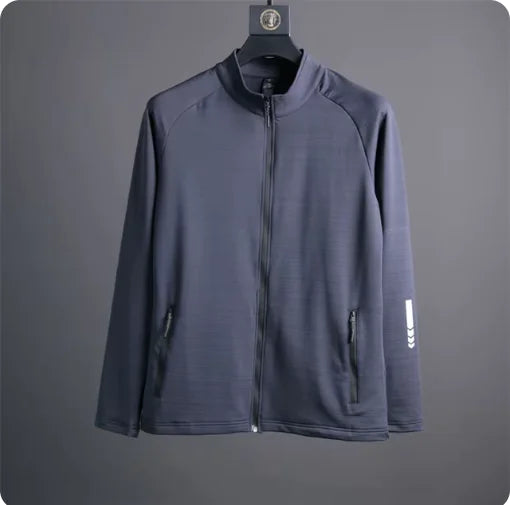 Men's Long Sleeve Running Jacket with Stand Collar
