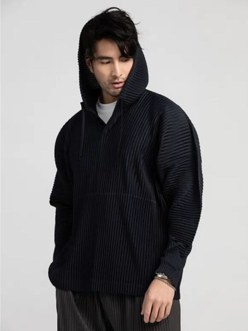 Men’s Pleated Lounge Pullover – Soft, Minimalist