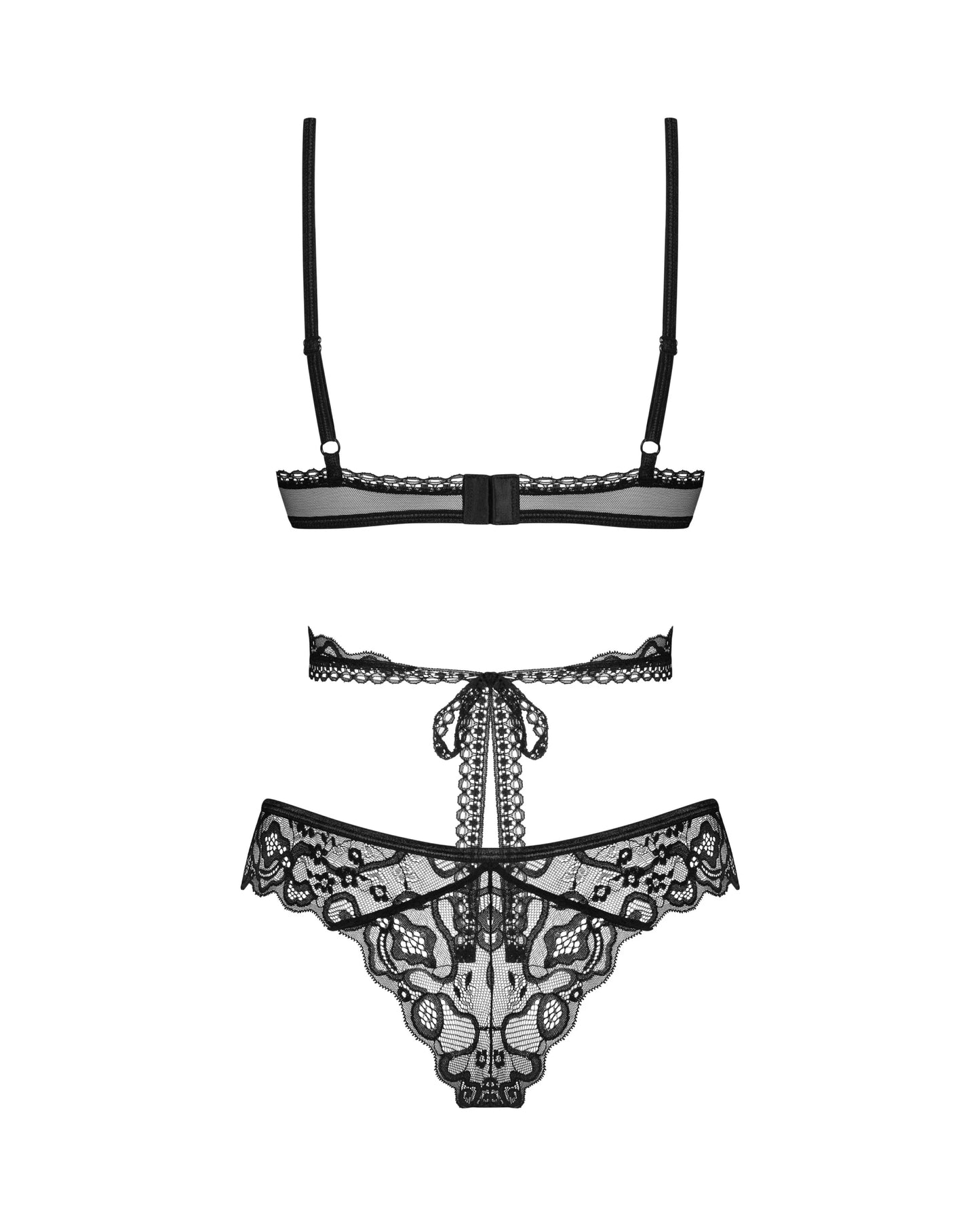 Soft Lace Bra & Sheer Thong Set Obsessive Blomentis