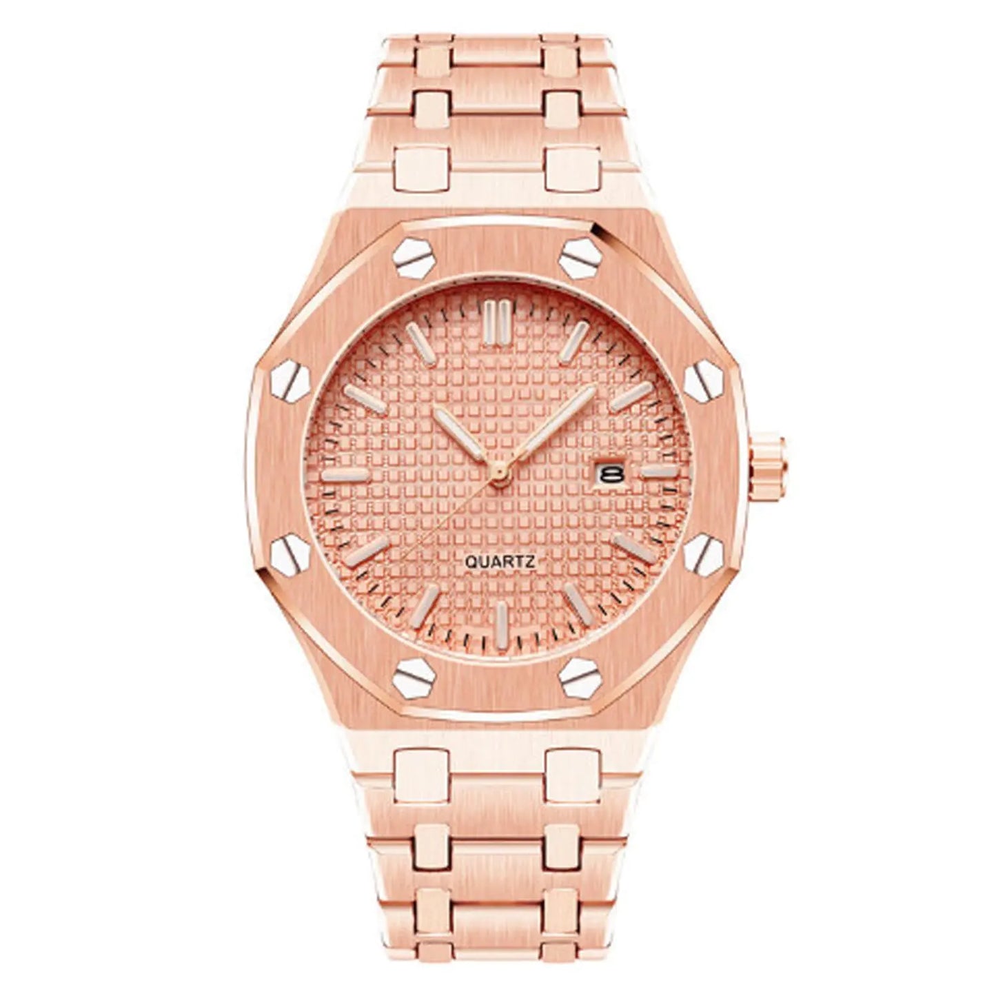 Relojes BARAMON para hombre Royalty, de acero inoxidable, con movimiento de cuarzo y fecha, resistentes al agua, con manecillas luminosas, relojes de pulsera informales de negocios para hombre