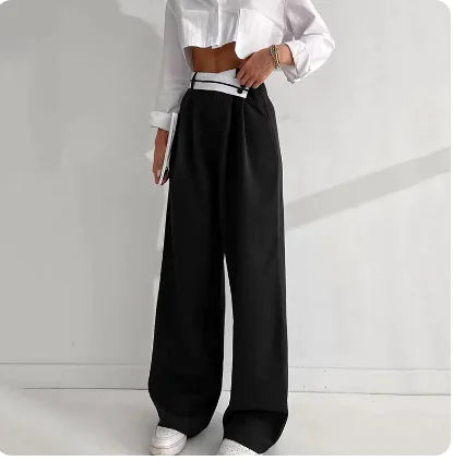 Pantalones anchos negros para mujer