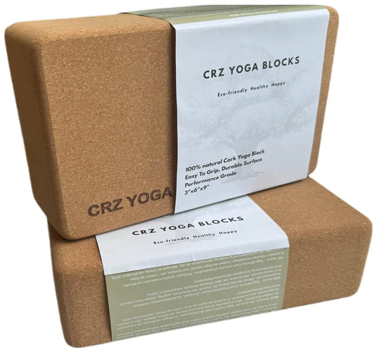 Cork Yoga Blocks 2 Pack Premium Portuguese Yoga Bricks High Density Yoga Block with Non Slip Surface Eco-Friendly Yoga Accessories Ideal for Yoga Pilates Stretching