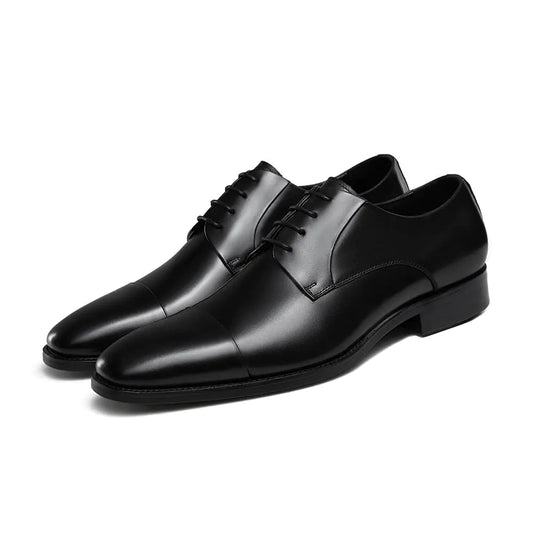 GIFENNSE Mens Leather Shoes Mens Oxfords Formal Shoes for Men Black