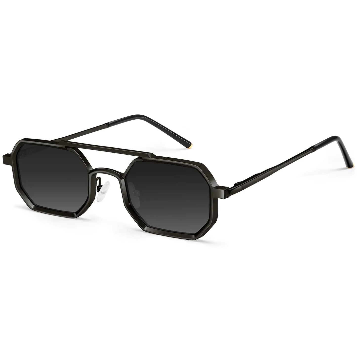 Gafas de sol Dollger para hombre, estilo aviador, cuadradas, con bisagras de resorte y montura metálica, cómodas, estilo punk.