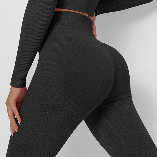 Seamless Knitted Moisture-Wicking Yoga Pants