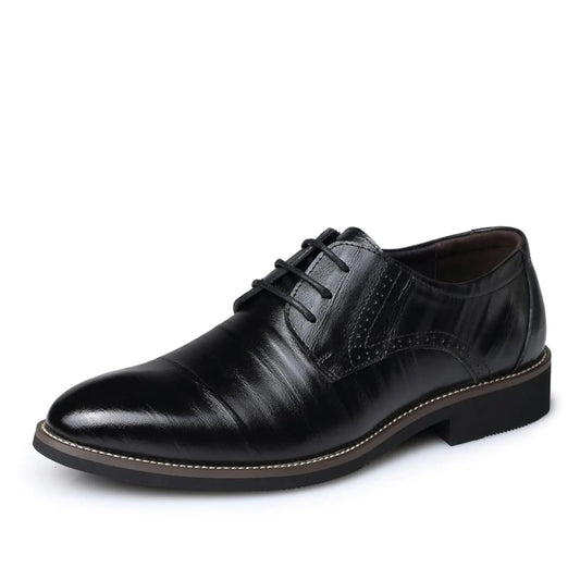 Zapatos Oxford con punta degradada para hombre, zapatos formales con cordones, informales, para traje de negocios, esmoquin, color negro