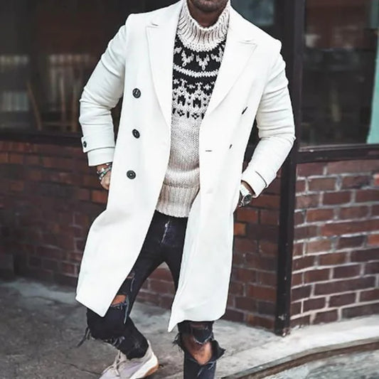 Men's Long Woolen Coat