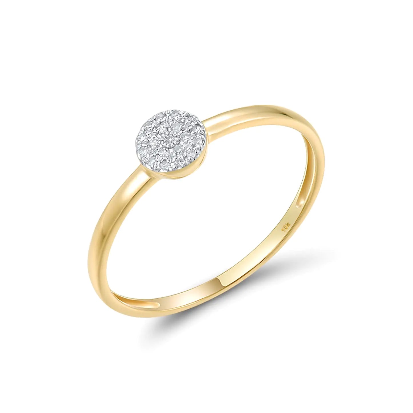 Santuzza 10K Yellow Solid Gold Round Shape Genuine Diamond Simple Dainty Ring for Women (5.5)