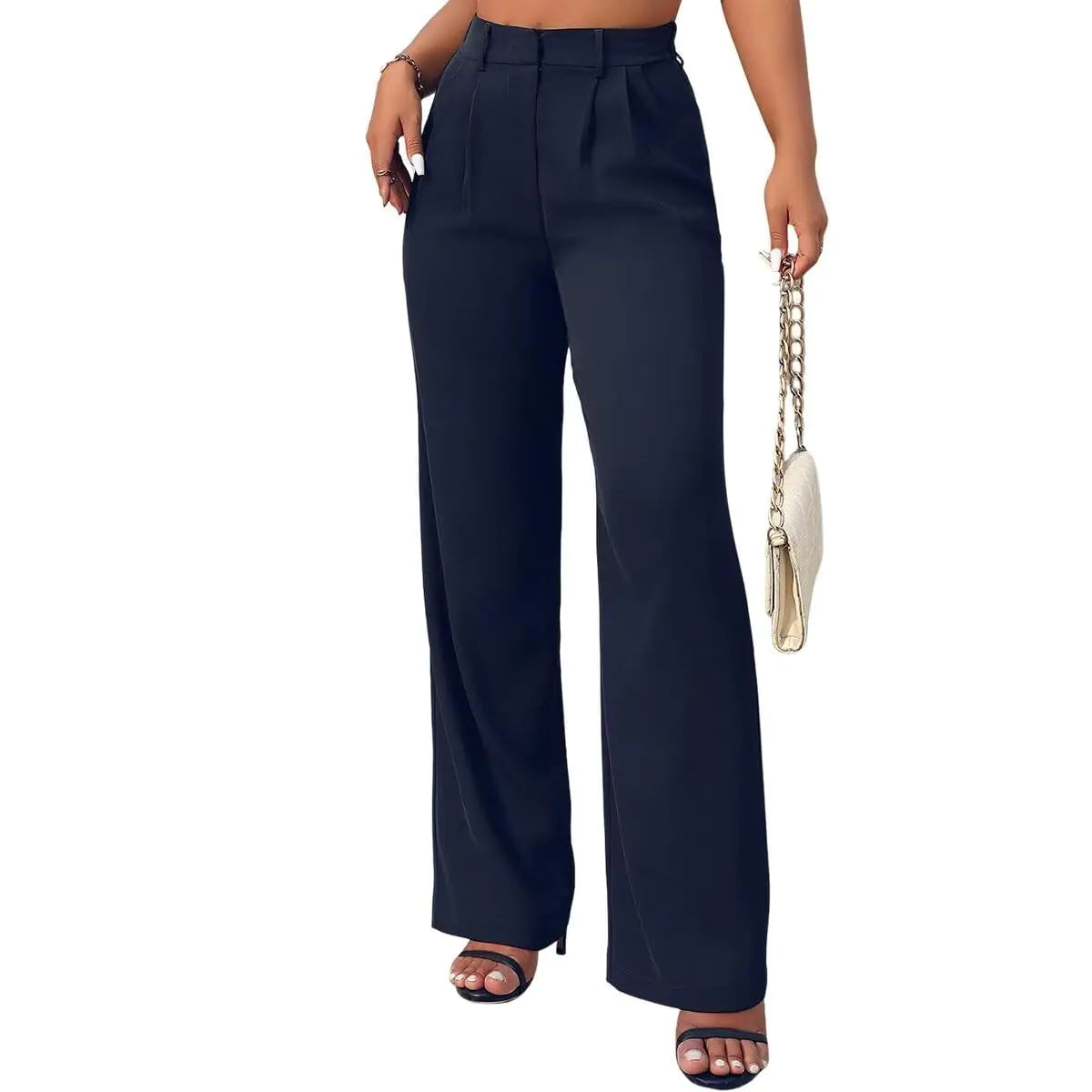 SASSY ZOEY Wide Leg Pants for Women | High Waisted with Pockets | Comfortable Work Pants for Women