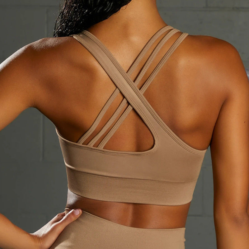 Seamless Knit Sports Bra and High-Waist Yoga Set