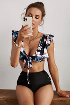 Ruffled High-Waisted Bikini Swimsuit