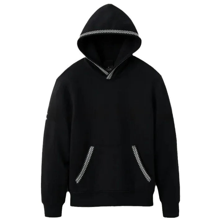 Fleece-Lined Hooded Earth Tone Pullover