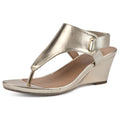 WHITE MOUNTAIN Womens All Dres Wedge Sandal Gold/Smooth 10 M
