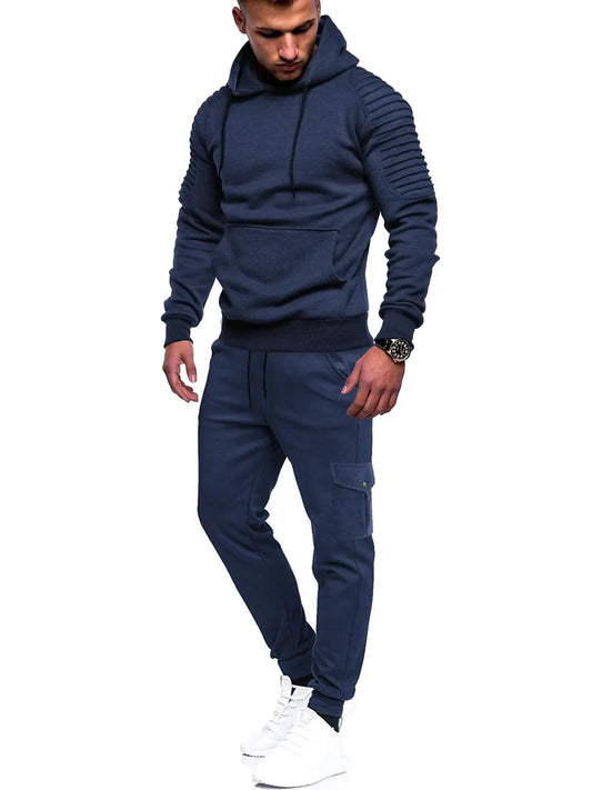 Riskrole Mens Hoodie Tracksuit Set 2 Pieces Outfits Athletic Casual Hooded Sweatshirt and Joggers Set