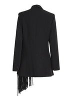 Schwarzer Blazer mit Quasten