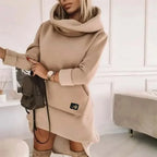 Spring Women's Hoodies Dress - Long Sleeeve