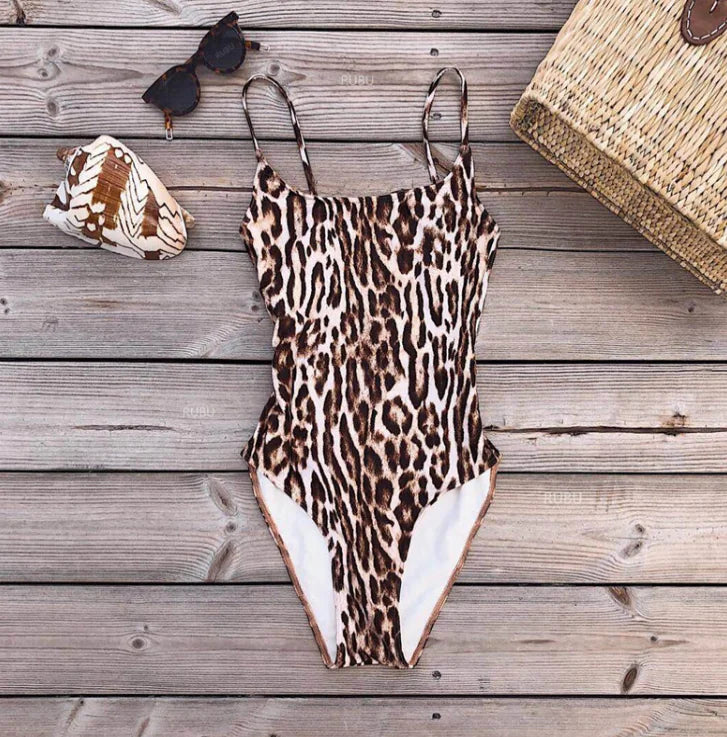 Leopard Print One-Piece Swimsuit - Sexy Bikini Style
