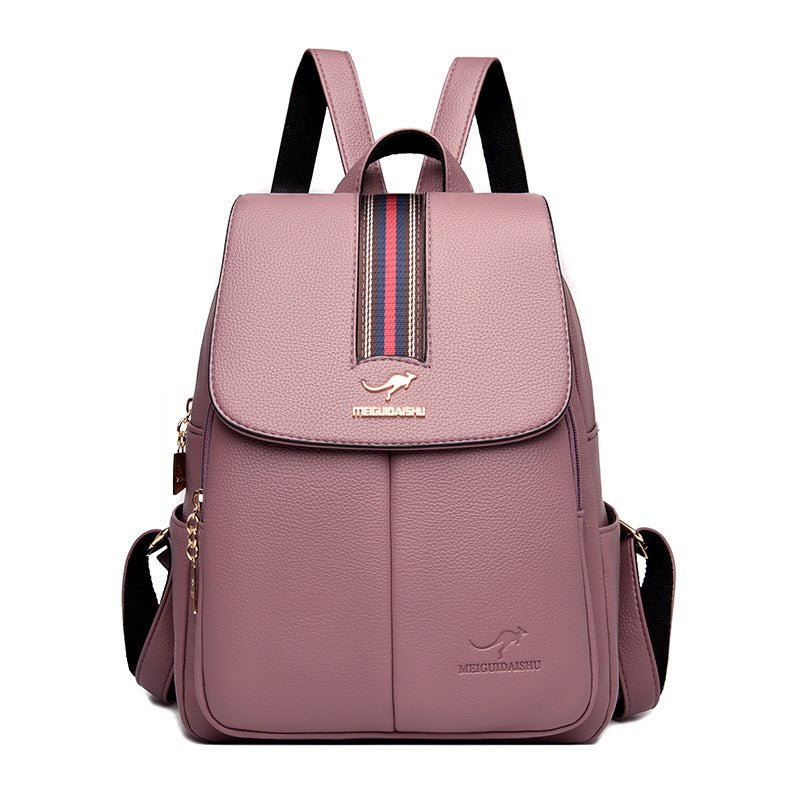 Large Capacity Women's Soft Leather Backpack