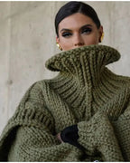 Knitwear Pullover Women's Fluffy Long Sleeve Turtleneck Sweater