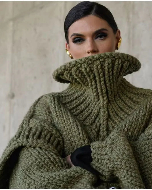 Knitwear Pullover Women's Fluffy Long Sleeve Turtleneck Sweater