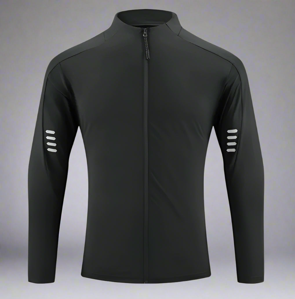 Men's Long Sleeve Running Jacket with Stand Collar