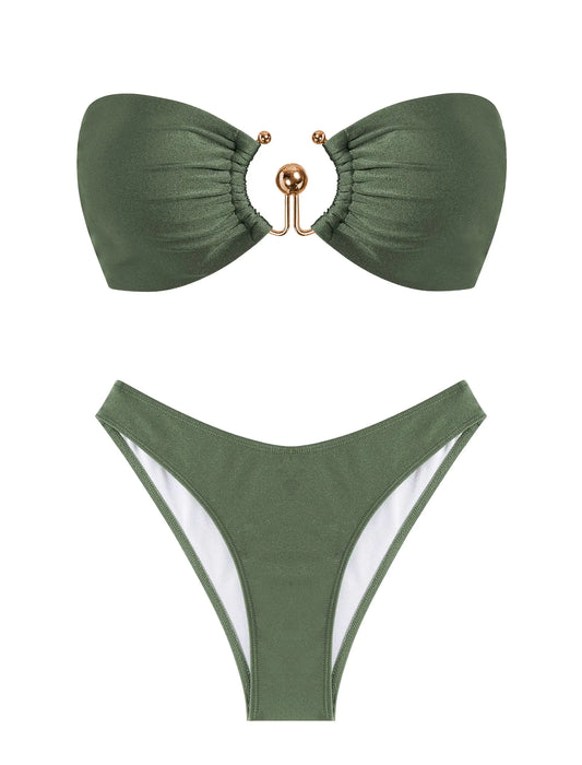 Bandeau Bikini Set Tie Back