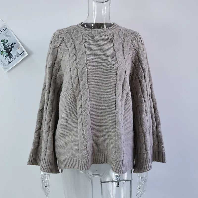Round Neck Knit Pullover Sweater