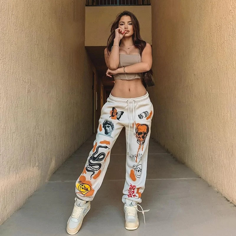 Women's Cartoon Printed Trousers