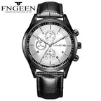 Slim Men's Black Gold Steel Band Sports Watch with Glow