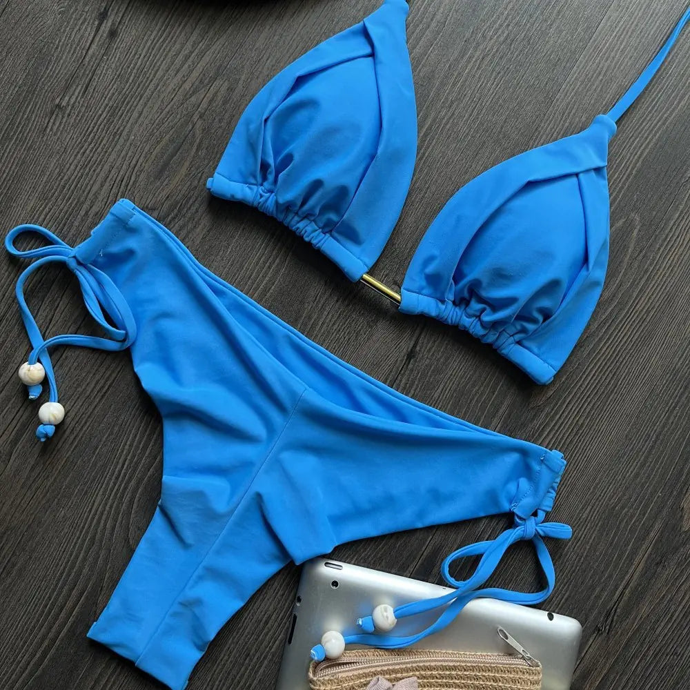 2023 Women's Sexy Solid Color Bikini Swimsuit