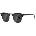 AEVOGUE Polarisierte Sonnenbrille für Damen und Herren, Halbrandloser Rahmen, Retro-Sonnenbrille, AE0369 (A1-Mattschwarz-Silber)