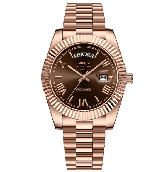 Fashion Men's Quartz Watch with Solid Stainless Steel Strap