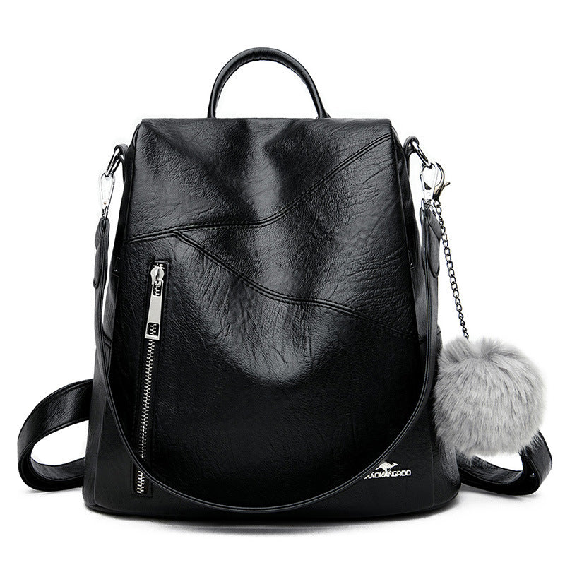 Women's Fashion Soft Leather Backpack - Large Capacity