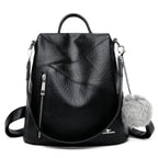 Women's Fashion Soft Leather Backpack - Large Capacity
