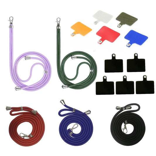 FABULWAY Phone Lanyard Universal Nylon cell Phone Lanyard with Adjustable Detachable Neck Crossbody Lanyard and Phone TetherPhone Strap Compatible with Most Smartphones (Dark color)