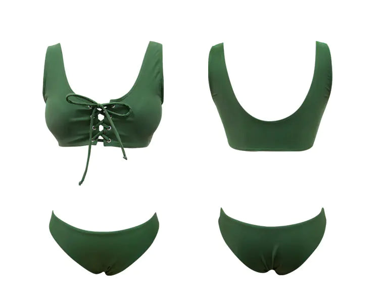 Women's Bikini, Sexy Solid Color Swimsuit