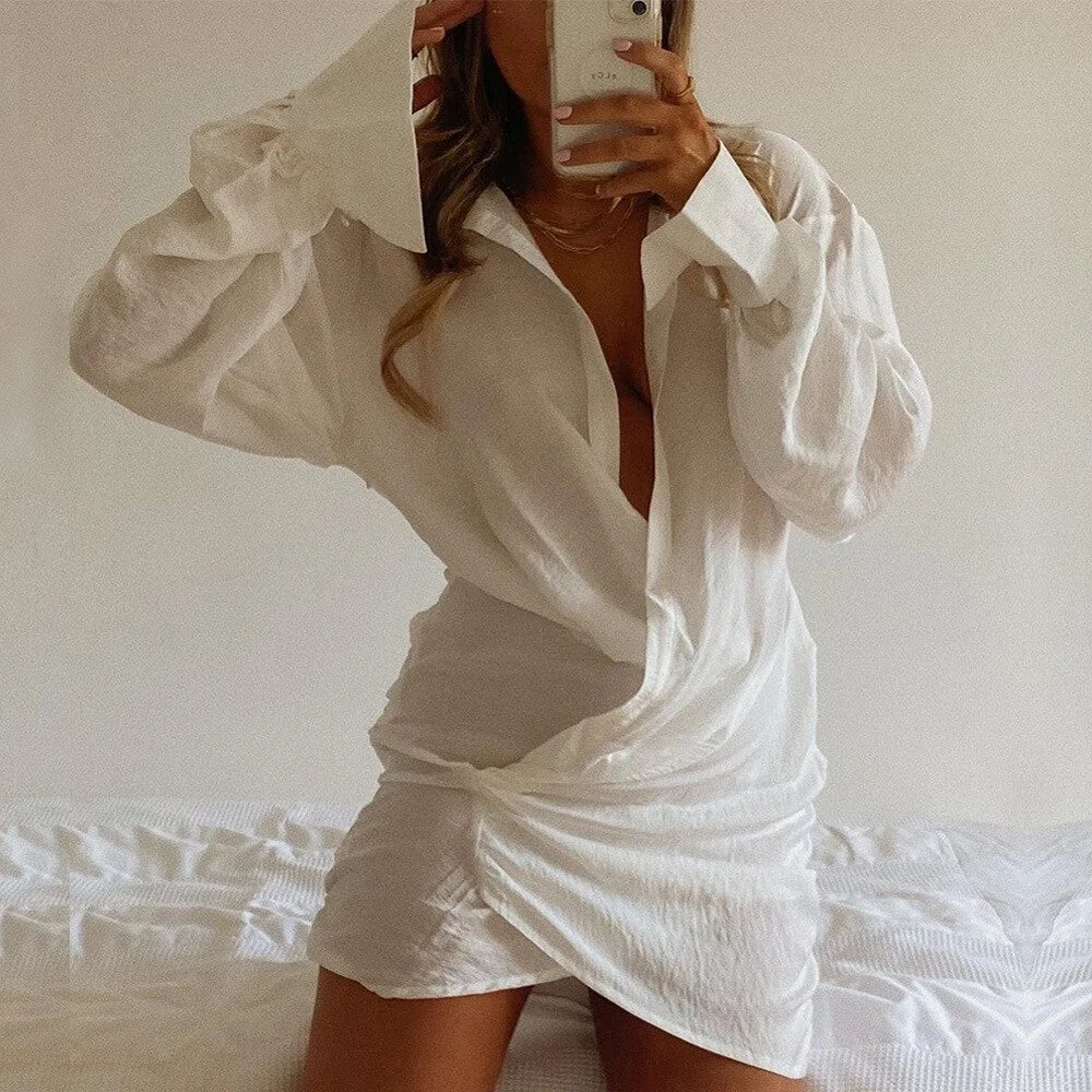 Draped Mini Shirt