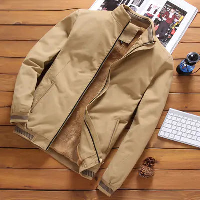 Men’s Casual Polyester Bomber Jacket – Lightweight & Stylish Fall Outerwear