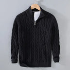 Loose Zip Knitted Pullover Sweater