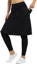 Women Knee Length Athletic Skirts - with Leggings