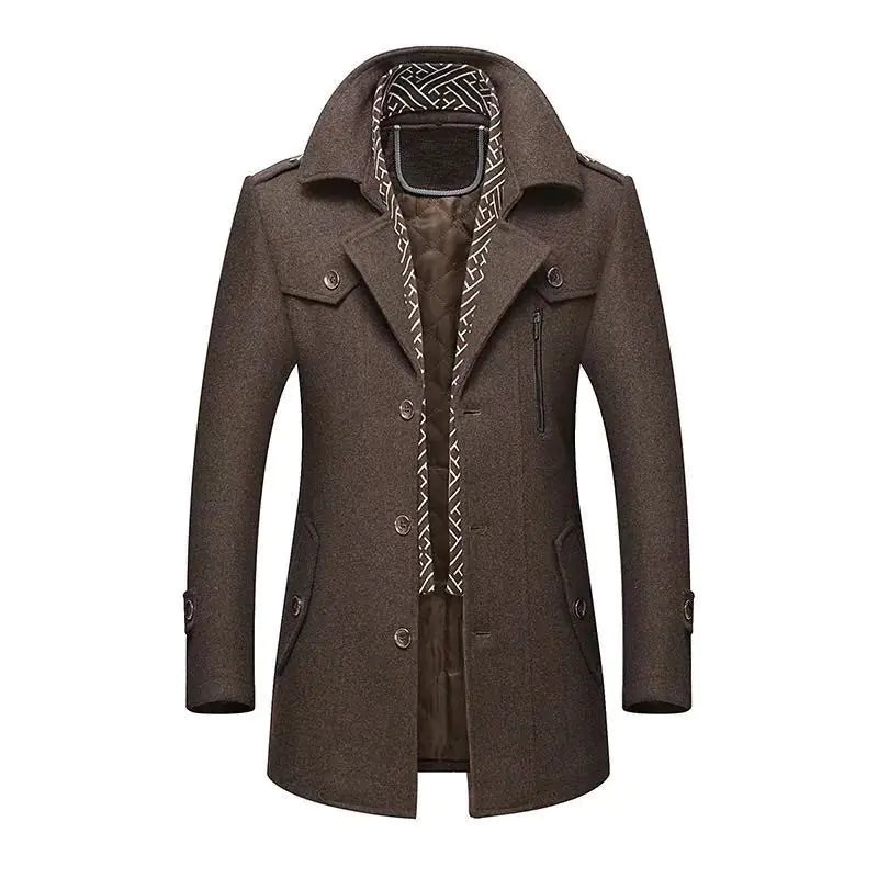 Wool Scarf Collar Heavy Coat