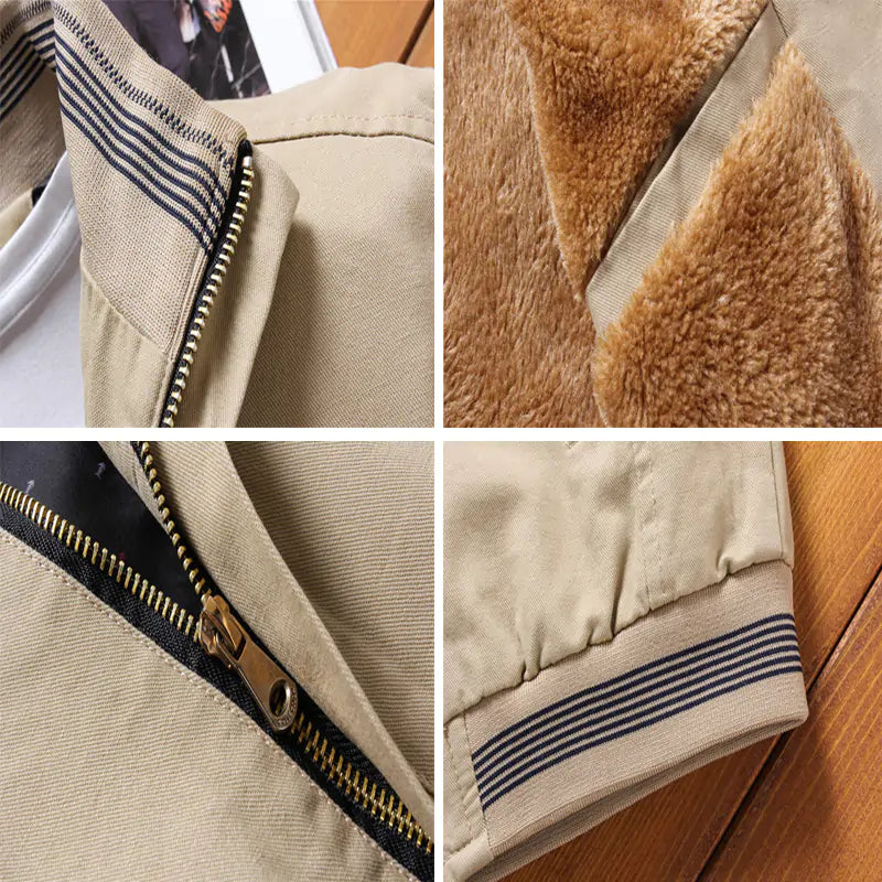 Men’s Casual Polyester Bomber Jacket – Lightweight & Stylish Fall Outerwear