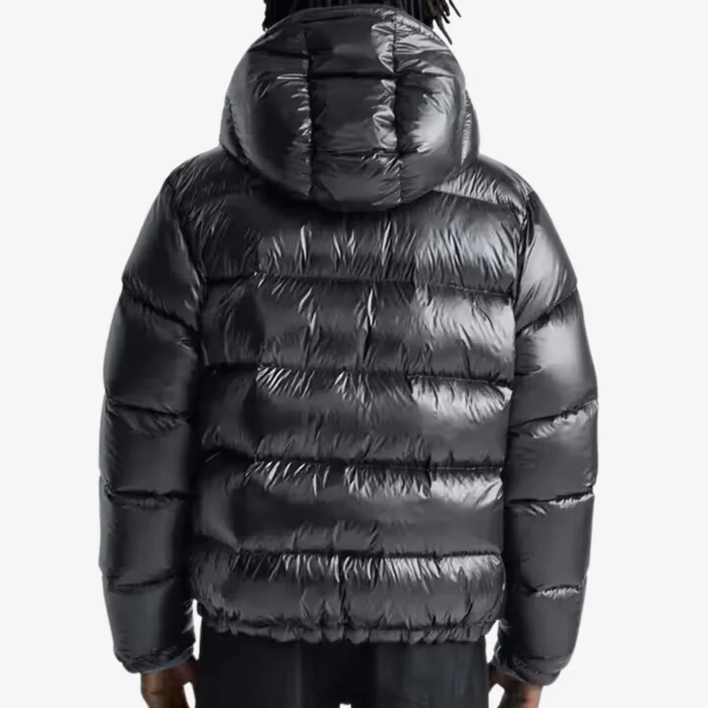 Chaqueta de algodón negra con capucha