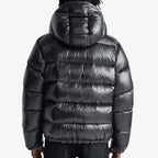 Schwarze Baumwolljacke mit Kapuze