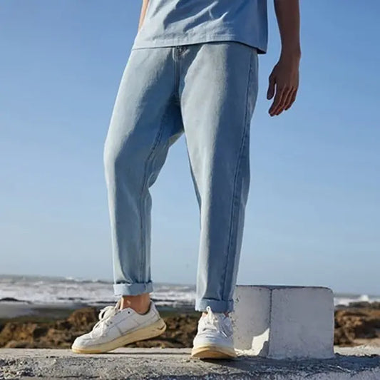 Men's Loose Cotton Denim Jeans: Spring & Autumn Streetwear