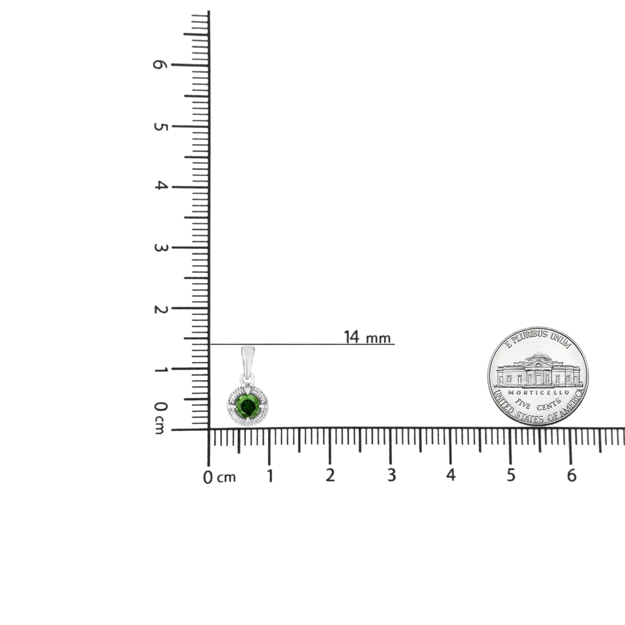 Halskette mit Milgrain-Anhänger, 925er Sterlingsilber, Solitär-Diamant, 45,7 cm