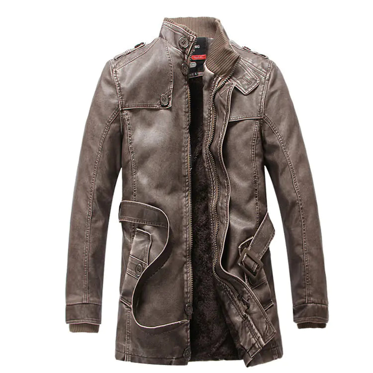 Men's Leather Trench Coat