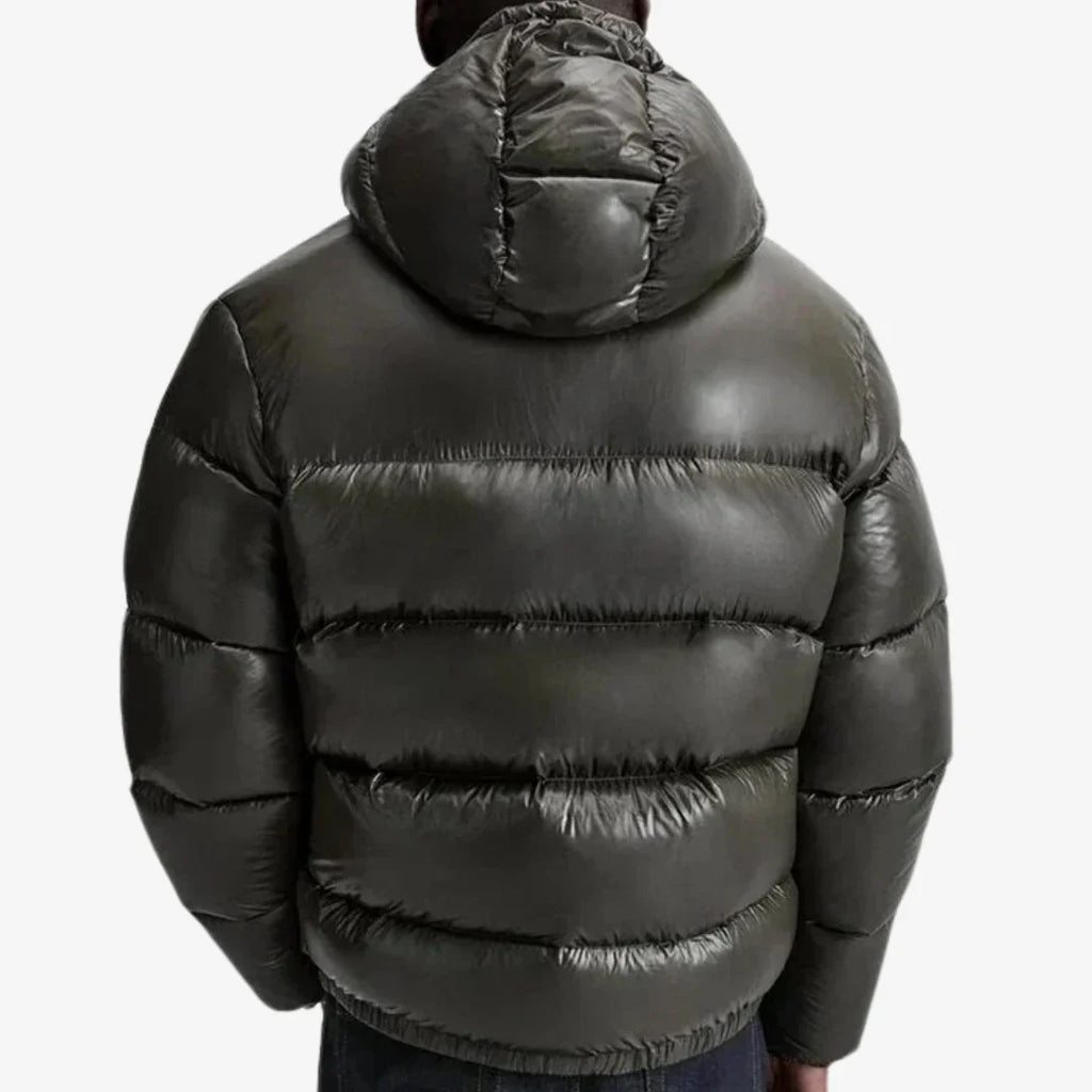 Chaqueta de algodón negra con capucha